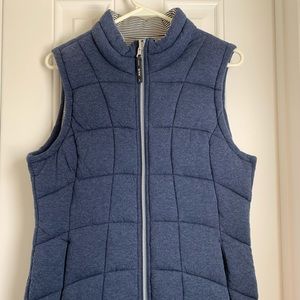 Tulley Reversible Down Puffer Vest Large Blue